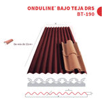 Teja cerámica curva (>23 cm) sobre Onduline Bajo Teja DRS BT-190 y aislamiento XPS en soporte de madera
